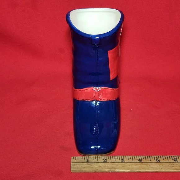 Dining Style Utensil Holder Blue Boot Ceramic Texas Lone Star - Picture 11 of 12